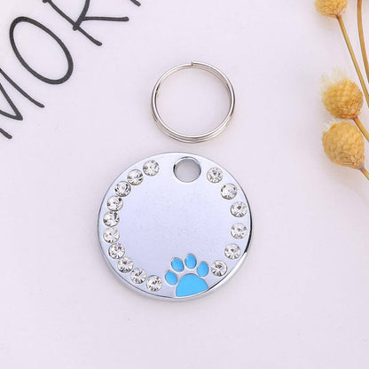 Personalized Round Metal Dog Tag Keychain-5