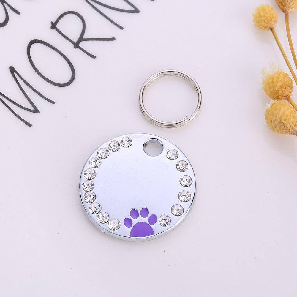 Personalized Round Metal Dog Tag Keychain-3