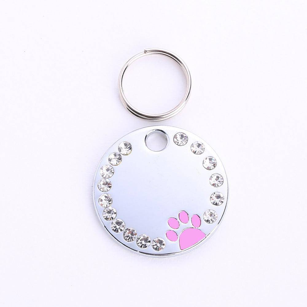 Personalized Round Metal Dog Tag Keychain-6