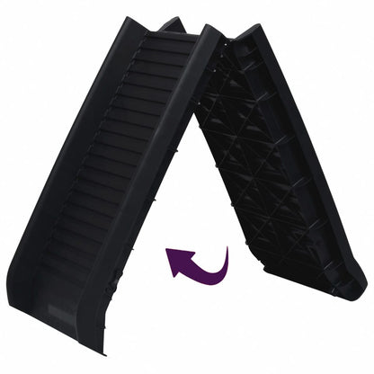 vidaXL Folding Dog Ramp Black 61.2"x15.7"x6.1"-3