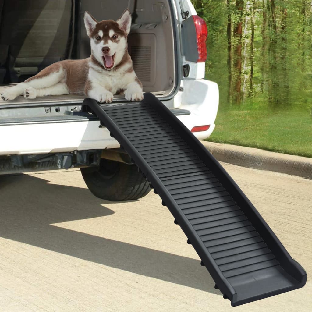 vidaXL Folding Dog Ramp Black 61.2"x15.7"x6.1"-0