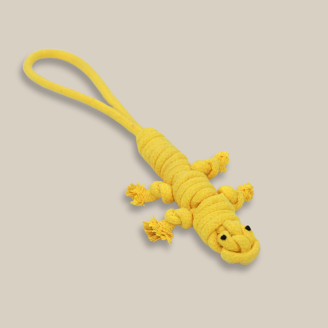 Yellow the Lizard Rope Toy-1